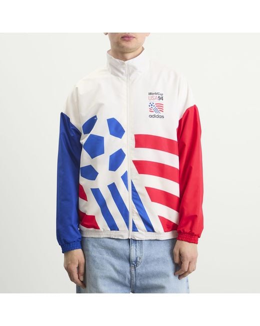 Adidas Red Graphic Woven Track Top for men