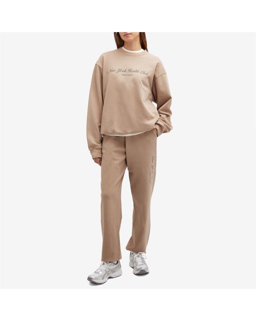 Sporty & Rich Brown Ny Health Club Crewneck