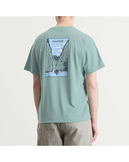 Montbell Blue Wickron River Trip T-Shirt for men