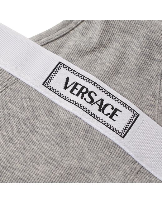 Versace Gray High Rise Logo Briefs