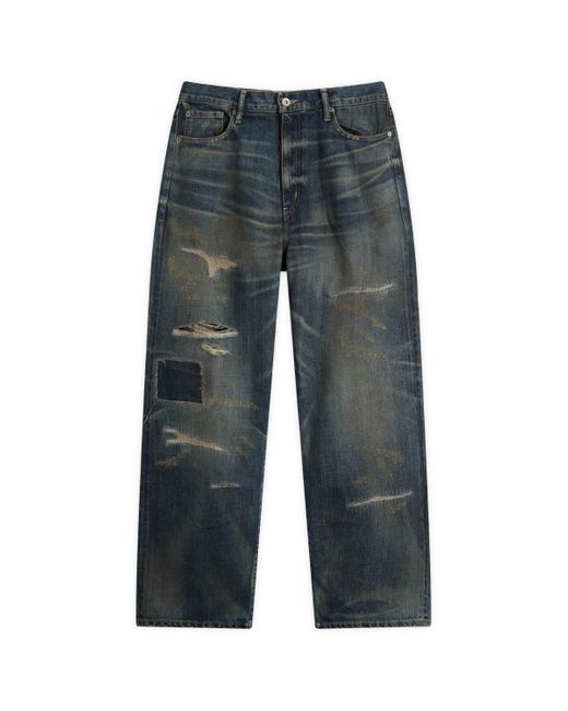 Neighborhood Straight Leg Savage Selvedge Denim Jeans in Blue for