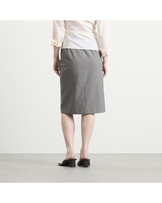 Jil Sander Gray High Waist Skirt With Slashed Side Waistband