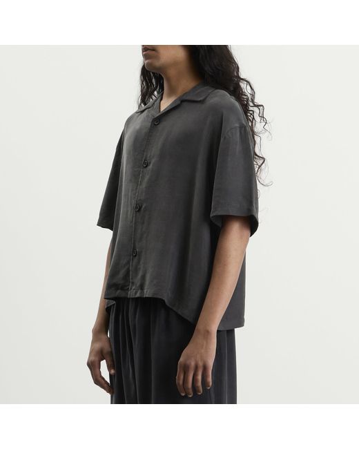 MKI Miyuki-Zoku Black Ribbed Cupro Vacation Shirt for men