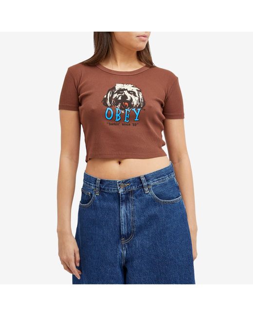 Obey Brown Barkin’ Since ‘89 Cropped T-Shirt