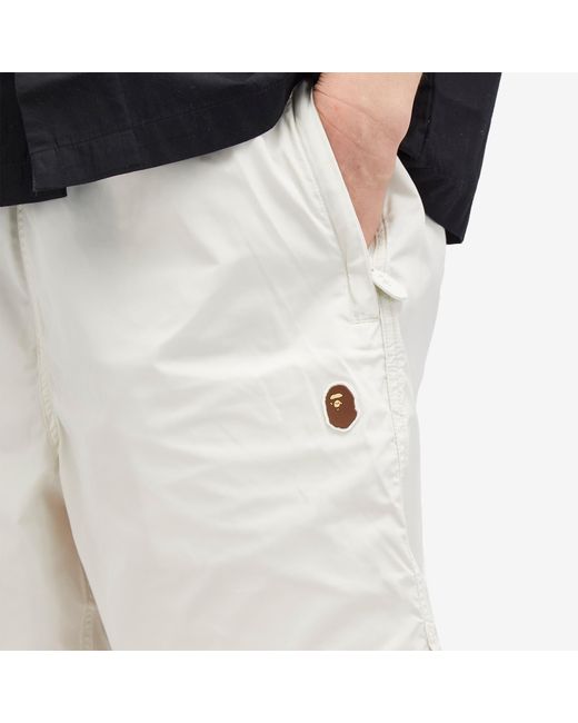 A Bathing Ape White Ape Head Nylon Beach Short for men