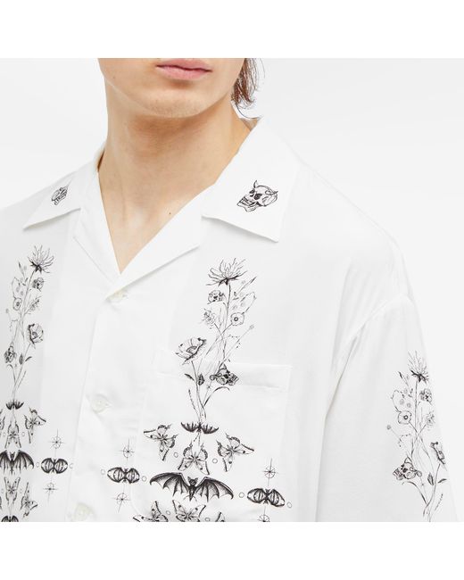 Black Hawaiian Shirt White Hibiscus Wacko Maria X