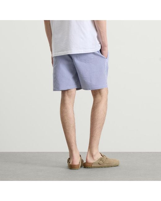 Polo Ralph Lauren Blue Seersucker Stripe Traveler Swim Shorts for men