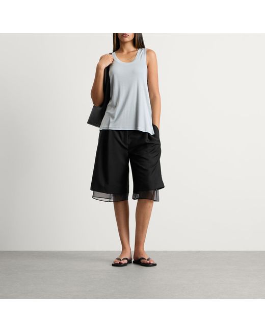 Rohe Black Organza Lined Shorts