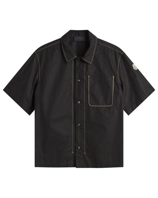 Moncler Black Contrast Stitch Shirt for men