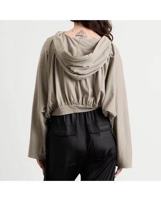 Rick Owens Brown Cropped Hood Top