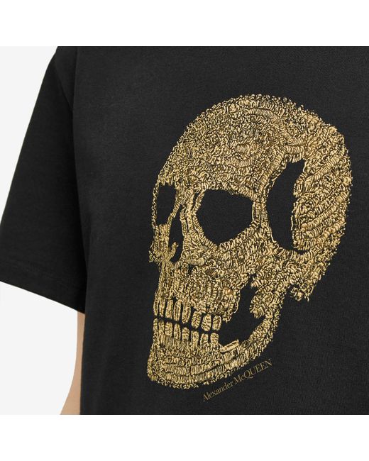 Alexander McQueen Black Skull Print T-Shirt for men