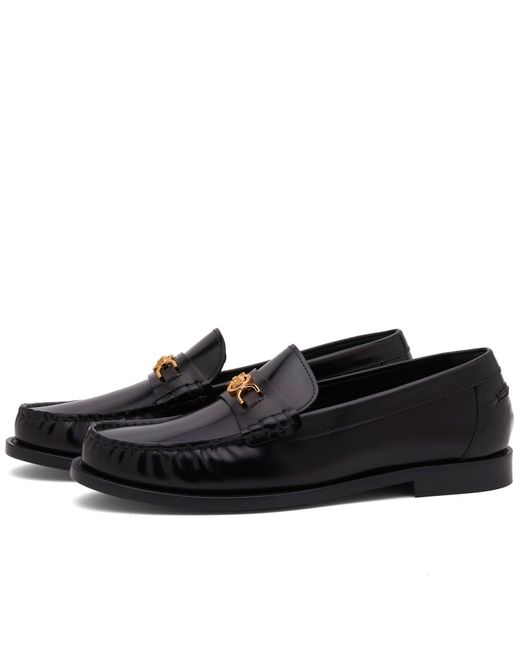 Versace Black Medusa Head Loafer Shoes