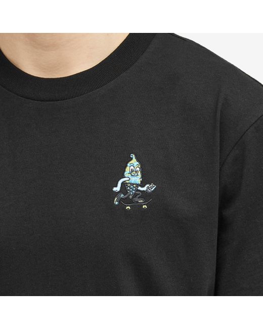 ICECREAM Black Team Eu Skate Cone T-Shirt for men