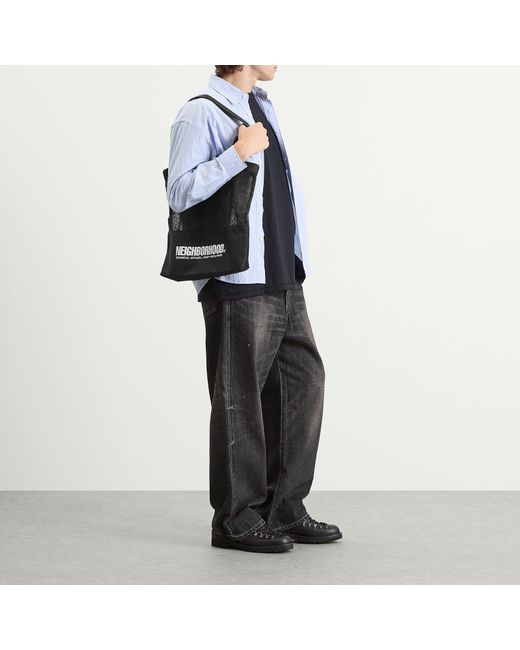 Neighborhood Black Mesh Tote Bag for men