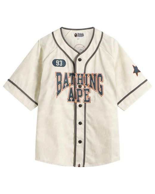 A Bathing Ape Natural Solid Camo Baseball Shirt for men