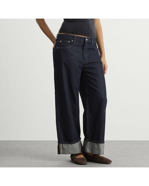 GOOD AMERICAN Blue Good Standard Baggy Cuffed Jeans