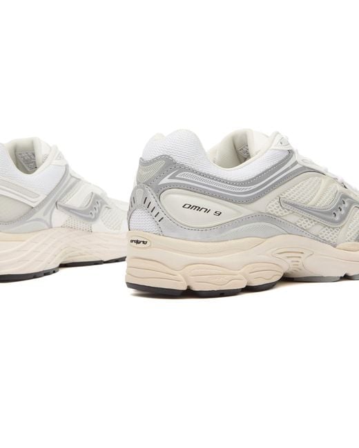 Saucony White Progrid Omni 9 Sneaker for men