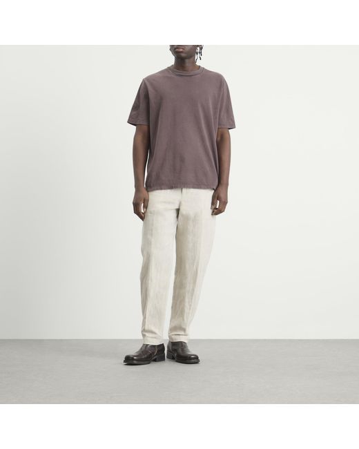 Dries Van Noten Natural Herringbone Cotton Linen Trouser for men