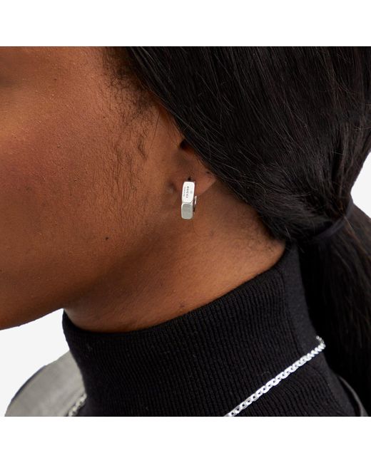 Gucci White Trademark Hexagonal Earrings