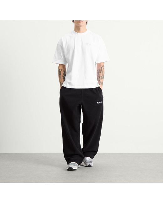 N!CE White Embroidered Logo T-Shirt for men