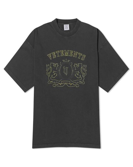 Vetements Black Royal Logo T-Shirt for men