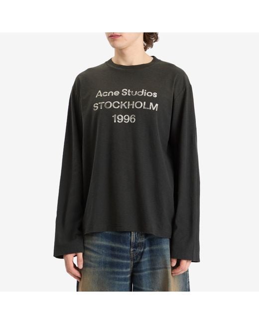 【Acne Studios】Edden 1996 長袖 Tシャツ（2色） Acne Studios Edden 1996 Logo Long Sleeve T-Shirt Dusty White
