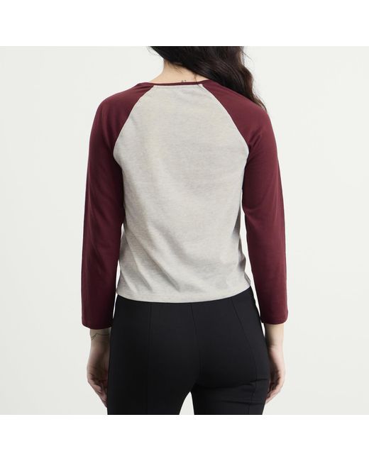 GOOD AMERICAN Purple Raglan T-Shirt