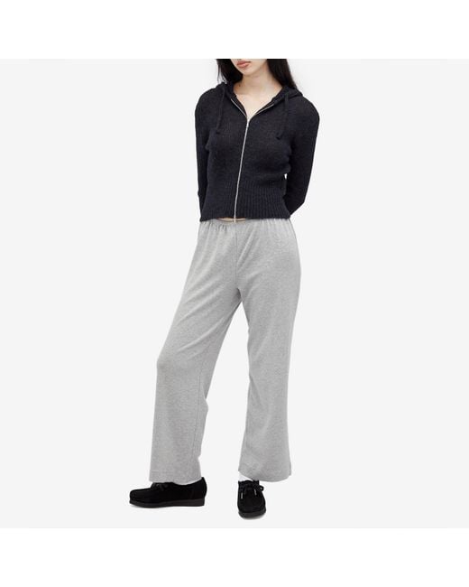DONNI. Gray Baby Rib Scallop Pant