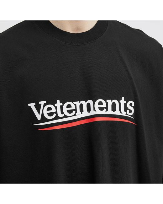 Vetements Black Campaign Logo T-Shirt for men