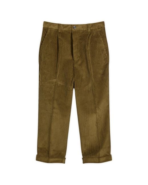 AMI Green Corduroy Velvet Carrot Pants for men