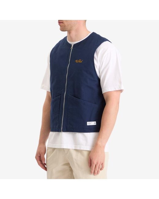 Neighborhood Blue Padded Work Vest for men
