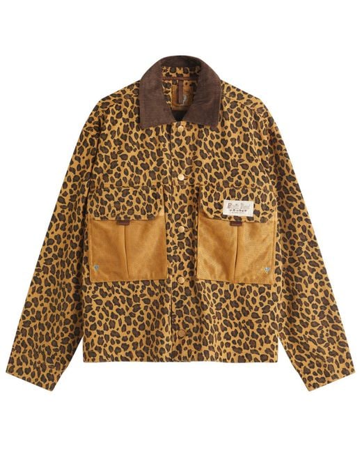 Brain Dead Brown Cropped Chore Jacket for men