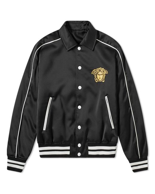 Versace Black Embroidered Tiger Bomber Jacket for men