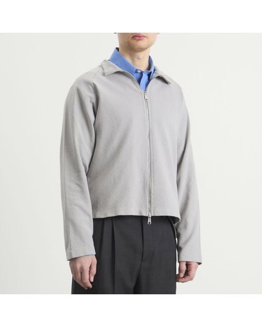mfpen Gray Needle Jump Leisure Zip Up for men