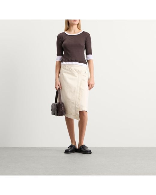 St. Agni Black Woven Envelope Slim Tote