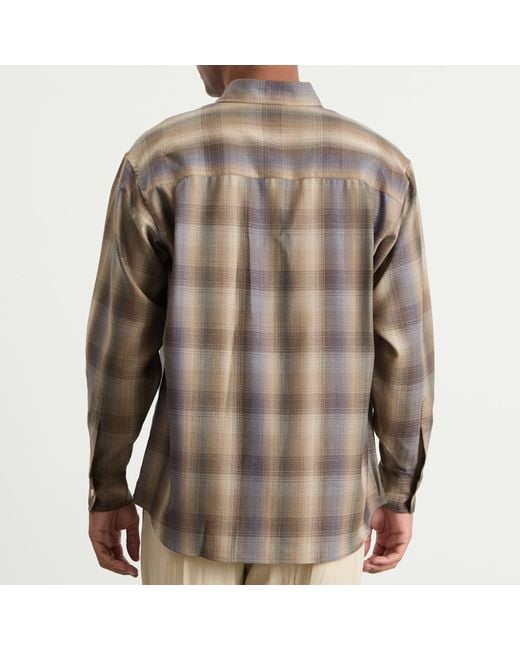 Auralee Brown Super Light Wool Check Shirt for men