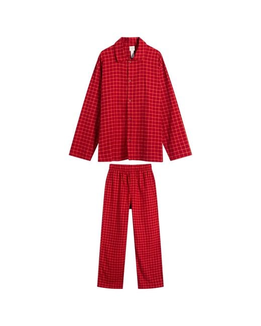 Calvin Klein Red Flannel Pyjama Set for men