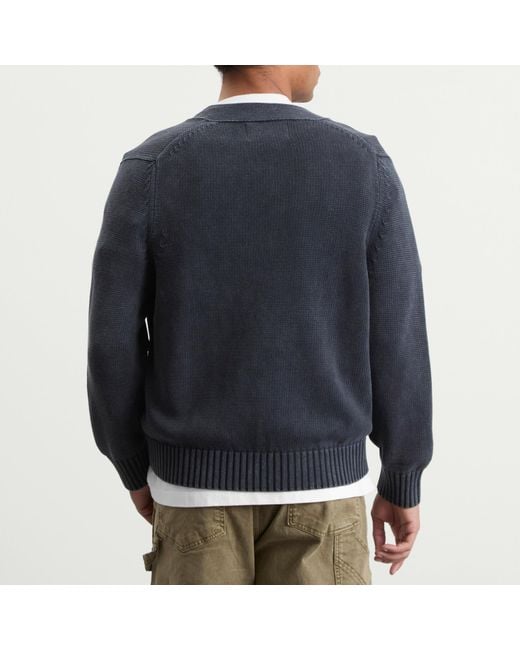 Corridor NYC Blue Acid Wash Cardigan for men
