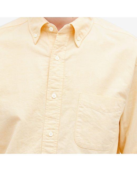 Beams Plus Natural Button Down Oxford Shirt for men