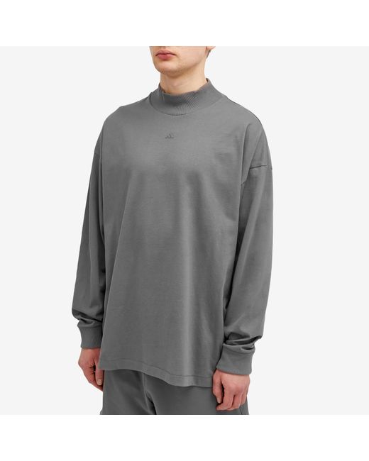 Adidas Gray One Basketball Long Sleeve T-Shirt for men