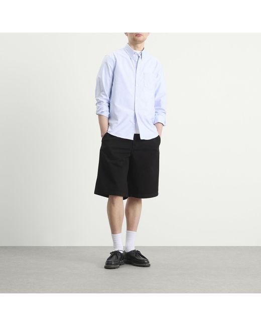 A.P.C. Blue Greg Button Down Stripe Shirt for men