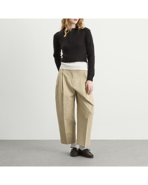 Auralee Black Mohair Knit Polo