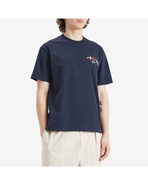 A.P.C. Oscar Floral Logo T-Shirt in Blue for Men | Lyst UK