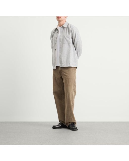 Wax London Gray Whiting Wool Fleck Overshirt for men