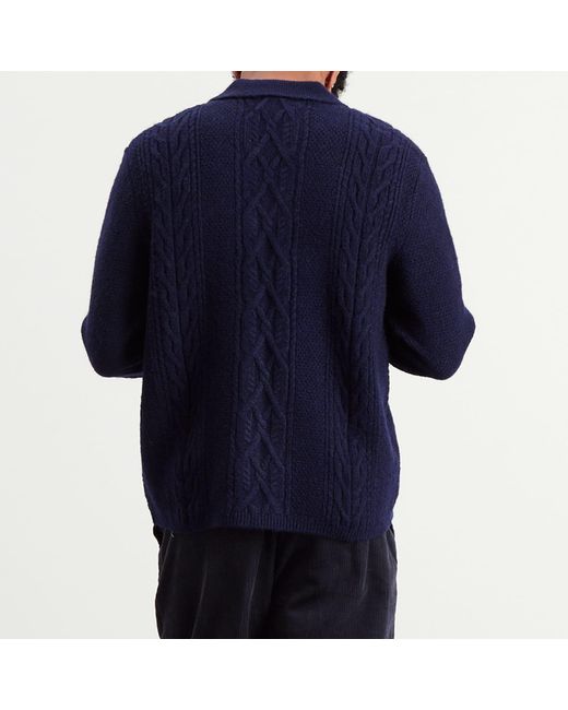 Wax London Blue Friar Zip Knit Jacket for men