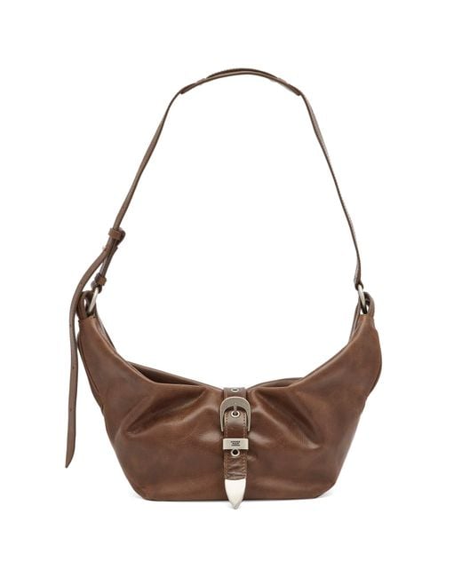 MARGE SHERWOOD Brown Belted Hobo Shoulder Bag