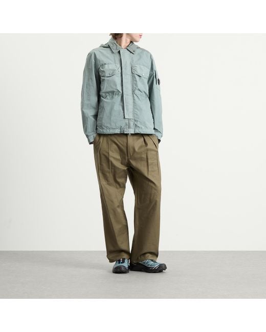 C.P. Company Flatt Nylon Mixed Goggle Overshirt in Blue for Men