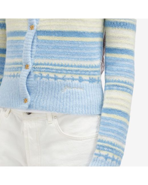 Ganni Blue Stripe Cardigan