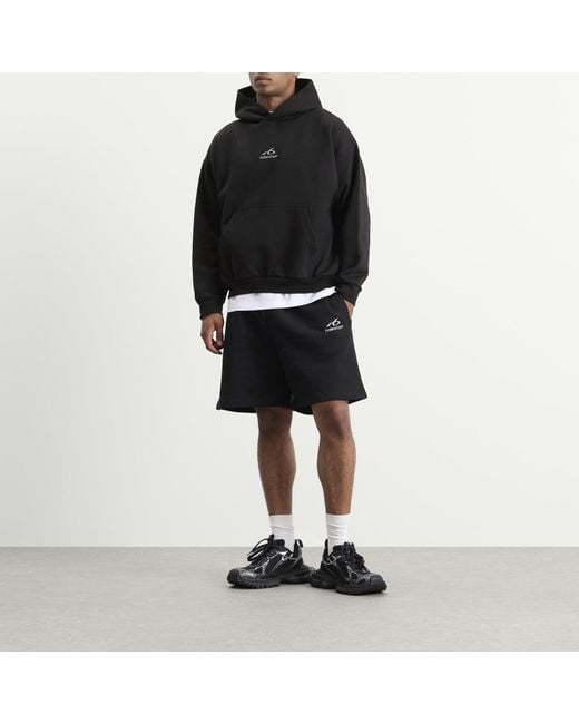 Balenciaga Black Logo Regular Fit Hoodie for men