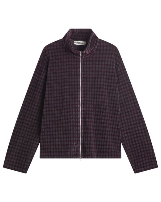 Our Legacy Purple Shrunken Velvet Full Zip for men